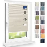 DomDeco Wabenplissee Thermo Plissee ohne Bohren - Hitzeschutz, Verdunkelung, verspannt, abdunkelnd, Klemmfix, stufenlos, kälteschutz, modernes Fensterplissee