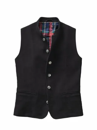 Mey & Edlich Herren West End Weste Schwarz 97 % Baumwolle, 3 % Elasthan