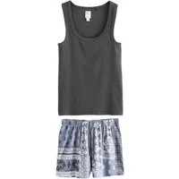 Next Pyjama Schlafanzug mit geripptem Trägertop und Shorts (2 tlg)