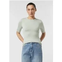 comma Kurzarmpullover Strickpullover Kurzarmpullover im Slim Fit