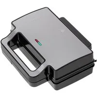 Adler 2-in-1-Sandwichmaker AD 3073, elektrischer Kontaktgrill, Edelstahl, silber, schwarz