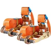 TRUTZHOLM Spanngurt 2x Profi Ratschen Zurrgurt Spanngurte 2-tlg 5m 4t 4to TÜV/GS ORANGE (Set, 2-St)