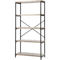 COSTWAY Bücherregal, 5 Ebenen, Standregal mit Metallrahmen, 79x35x160cm