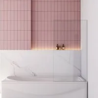 Duschparadies Badewannenaufsatz 140cm Duschwand Aufsatz Duschabtrennung Badewanne Trennwand, 6mm ESG klares Sicherheitsglas, Breite70cm,Breite75cm,Breite80cm,Glas