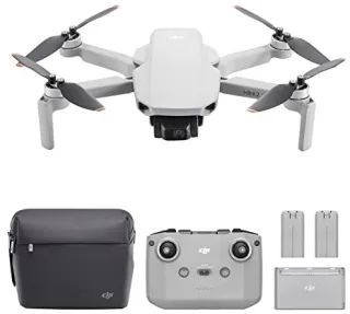DJI Mini 2 SE Fly More Combo [3-Achsen-Gimbal 27K Video 12MP 31min Flugzeit QuickShots] grau