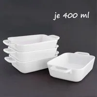KVOTA Auflaufform 4-er Set rechteckig, keramik 400ml,MINI,ca.9,5x4x13cm,für je 1 Portion, Keramik, (4-St), Antikratz-Glasur