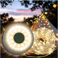 Spetebo LED-Lichterkette Campinglampe 2in1 - 10 m / 136 LED, 136-flammig, abrollbar, aufladbar,inklusive Ladekabel