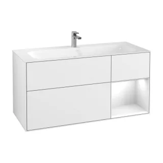 Villeroy und Boch Finion Waschtischunterschrank G070GFGF 119,6x59,1cm, Emotion, Regal rechts Glossy white lacquer, Glossy white lacquer