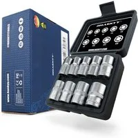 HASKYY Stecknüsse Torx Steckschlüssel Satz 9tlg E10-E24 Nüsse 1/2 Zoll Außentorx Nuss St