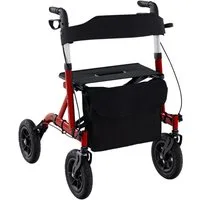 COSTWAY Rollator, 6-fach verstellbar Griff mit Handbremse bis 136kg faltbar