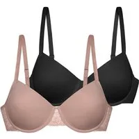 Dorina Schalen-BH Nadia (2er Pack) Curves. mit Power-Mesh, Spitze, vorgeformte Cups