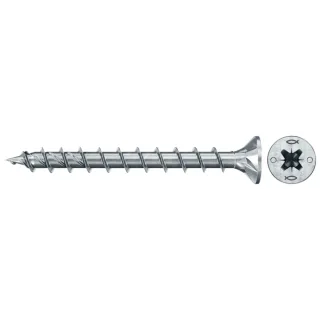 Fischer Spanplattenschraube 6,0x60 PowerFast FPF II CZF BC, Senkkopf, Kreuzschlitz PZ, Vollgewinde - 670499