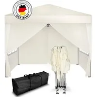 Kronenburg Faltpavillon 3x3 m wasserdicht - Gartenpavillon, Partyzelt stabil, UV-Schutz 50+, mit 4 Seitenteilen, Wetterfester Schutz, Leichter Aufbau, Inklusive Tragetasche & Zubehör