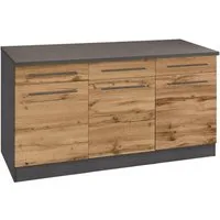 KOCHSTATION Unterschrank KS-Tulsa 150 cm breit, 3 Schubkästen, 3 Türen, auch als Sideboard verwendbar