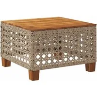 vidaXL Gartentisch Gartentisch Beige 55x55x36 cm Poly Rattan nholz (1-St)