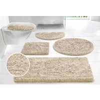 OTTO home Badematte Micro exclusiv, Badvorleger, Badezimmer Teppich, Höhe 55 mm, rutschhemmend beschichtet, schnell trocknend, strapazierfähig, fußbodenheizungsgeeignet, Polyester, halbrund, Badteppich, Badematten auch als 3 teiliges Set & rund erhäl