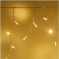 Lights4fun LED-Lichterkette Core Connect 2m 64er LED Eiszapfen Lichterkette warmweiß koppelbar tra