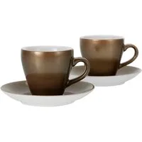 CreaTable Espressotasse Golden Days, 4-tlg., Steinzeug, 4-teilig, inkl. Untertasse