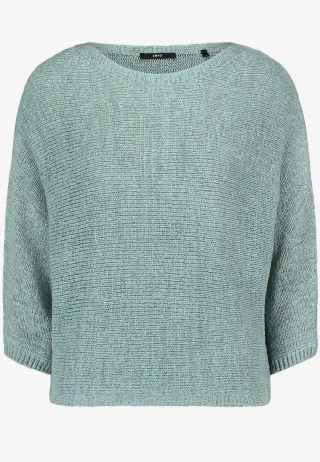 zero - Strickpullover mit Fledermausärmeln silver blue - Gr. - M