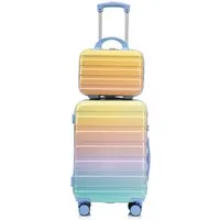 GLP Trolleyset 14"/20"/24"/28" PC-Hartschalen Koffer Set für jede Reise, (Hartschalen-Koffer mit leisen 360° Rädern, 2 tlg., Leicht & strapazierfähig), ergonomischem Teleskopgriff für Reisen & Business