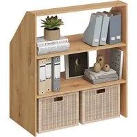 Bellamio Regal Aland Dachschrägenregal 45 Grad-Winkel, Eiche, 90 cm breit, verfügbar mit & ohne Türen