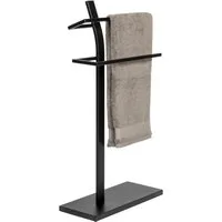 eluno Handtuchständer Stand-Handtuchhalter, aus Metall, schwarz