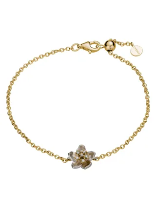 Lyomi Armband 585/- GG/WG Kirschblüte 6 synth. Diam. 0,04ct.
