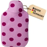 Hugo Frosch Wärmflasche Öko Junior 0,8 l formstabil Made in Germany mit Fleecebezug Punkte, Made in Germany, formstabil, Öko, auslaufsicher, waschbarer Bezug