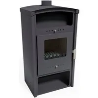 Kaminofen "Ulisse", Exklusiv, Lieferung bis ins Wohnzimmer, 8 kW, Zeitbrand, mit Holz- und Warmhaltefach, nur 80 Kg leicht