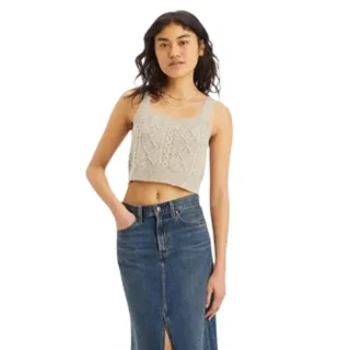 Levis - Ärmelloses Oberteil für Damen, kurz geschnitten (Haferflocken meliert)