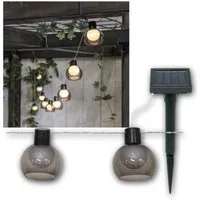 STAR TRADING LED-Lichterkette Solar Lichterkette SMOKY 10 LED warmweiß Rauchglas