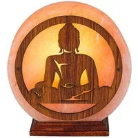 Rabalux Tischleuchte Zenova Salzlampe Meditation, Steinsalz/Holz, orange