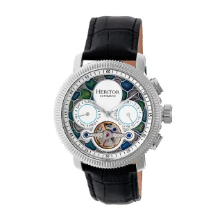 Heritor Automatik Aura Herren Halbskelett Lederarmbanduhr