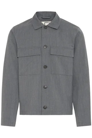 Casual Friday - CFGRAHN 0254 STRIPED SHACKET charcoal gray melange - Gr. - L