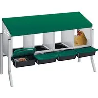 GarveeMore Hühnerstall 4 Fach Metall Hühnchen Nesting Box Ei Sammlung