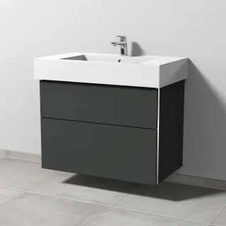 Sanipa 3way Waschtischunterbau zu Duravit Vero Waschtisch mit 2 Auszügen, Graphit-Matt BP7181B