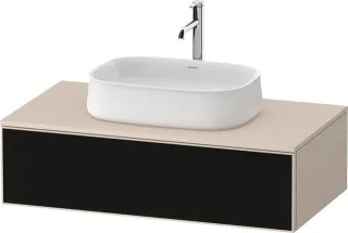 Duravit Zencha Konsolenwaschtischunterbau wandhängend Schwarz Linienstruktur & Taupe n/a & Supermatt ZE4811063830000