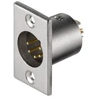 Mikrofon-Einbaustecker, 5Pin, Einbau-Anschluss schwarz, 1 Stück