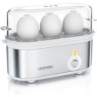 Arendo Eierkocher 3-fach, Edelstahl, frei wählbarer Härtegrad, Ein / Aus-Schalter, Anzahl Eier: 3 St., 210 W, Threecook Egg Cooker, GS, BPA-frei, für 1 bis 3 Eier