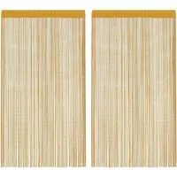 vidaXL Vorhang Fadenvorhänge 2 Stk. Golden 100x250 cm (2 St)