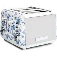 VQ Toaster Laura Ashley 4 Scheiben-Toaster, 7 Stufen – Elveden White Design VQ, 1850 W