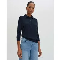 someday Langarm-Poloshirt KERTINE Slim im Materialmix schmale Passform, figurbetont geschnitten, elastischer Stoff