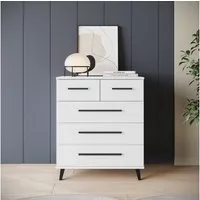OTTO home Sideboard Lagos, Kommode, 5 Schubladen, schwarze Griffe & Füße (Wäscheschrank Bestseller in Top Qualität), modernes Design, B/T/H je 70/39,5/82,5 cm, pflegeleichte Oberfläche