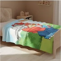 Kinderdecke Benjamin Blümchen 130x170 cm, flauschige Kuscheldecke für Kinder, MTOnlinehandel, Beliebtes Motiv für kleine Fans, ideal zum Kuscheln und Spielen