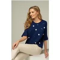 Passioni T-Shirt mit Blumenapplikation