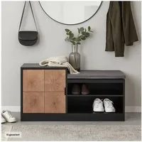 HTI-Living Schuhregal Schuhregal mit Sitzpolster Dana Schwarz-Baumscheibe, Stück 1-tlg., Schuhschrank