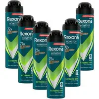 Rexona Deo-Spray 6x Rexona Men Nonstop Protection Deospray Extreme Dry 150 ml, 6-tlg., Anti Transpirant mit 72 Stunden Schutz vor Schweiß und Körpergeruch
