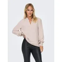 ONLY Blusenshirt ONLMETTE V-NECK LS SMOCK TOP NOOS WVN Kunstfaser, regular fit