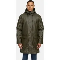 Indicode Regenmantel Herren INTommy Nässeschutz Herrenjacke mit Kapuze und vielen funktionalen Taschen