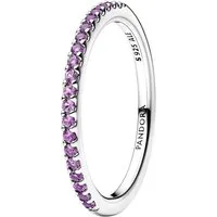 Pandora Silberring Damen-Silberring Funkelndes Lila Halber Ewigkeits-
